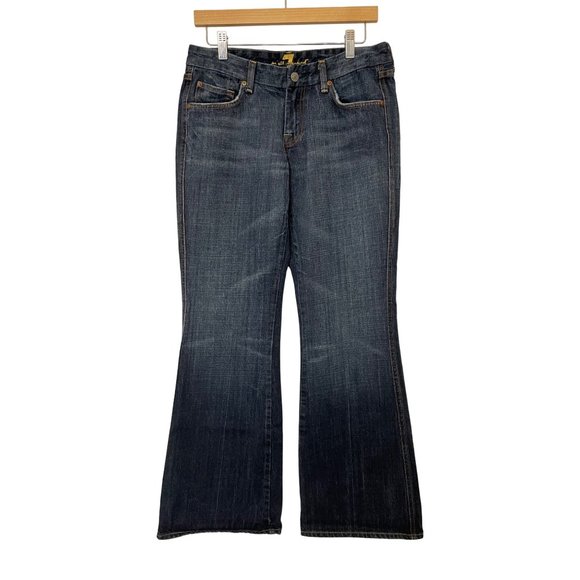 7 For All Mankind Denim - 7 For All Mankind Womens 30 A Pocket Bootcut Flare Denim Jeans Low Rise USA Made